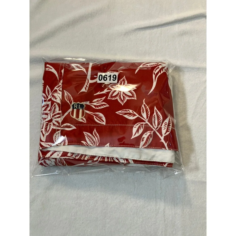 Polo Jeans Co Ralph Lauren Mens Red White Tropical Floral Board Shorts Size L